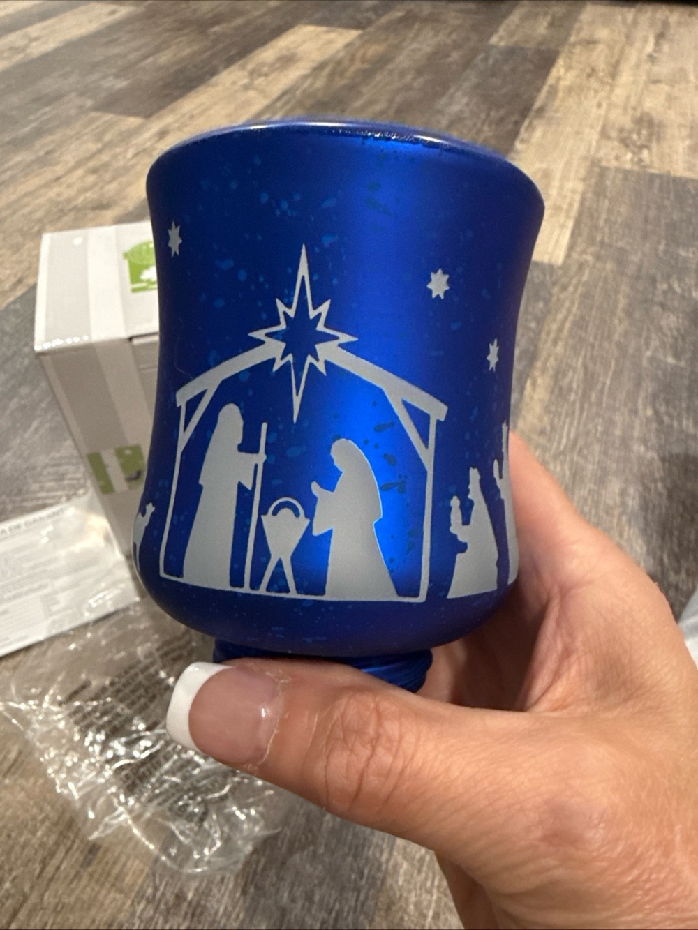 Scentsy Blue Nativity Silhouette Wax Warmer Plug in. New *Retired*